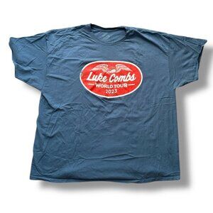 Luke Combs Wings World Tour 2023 Blue T-Shirt Unisex/Men’s Size 3X Band Tee